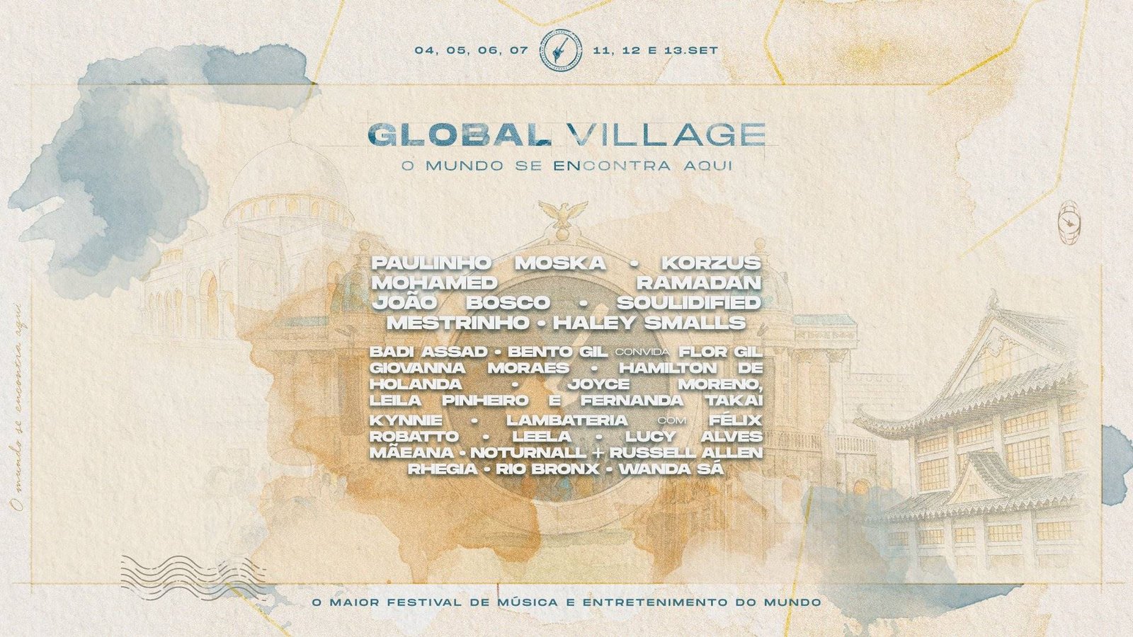 Lineup do palco Global Village do Rock in Rio 2026 (Foto: divulgação)