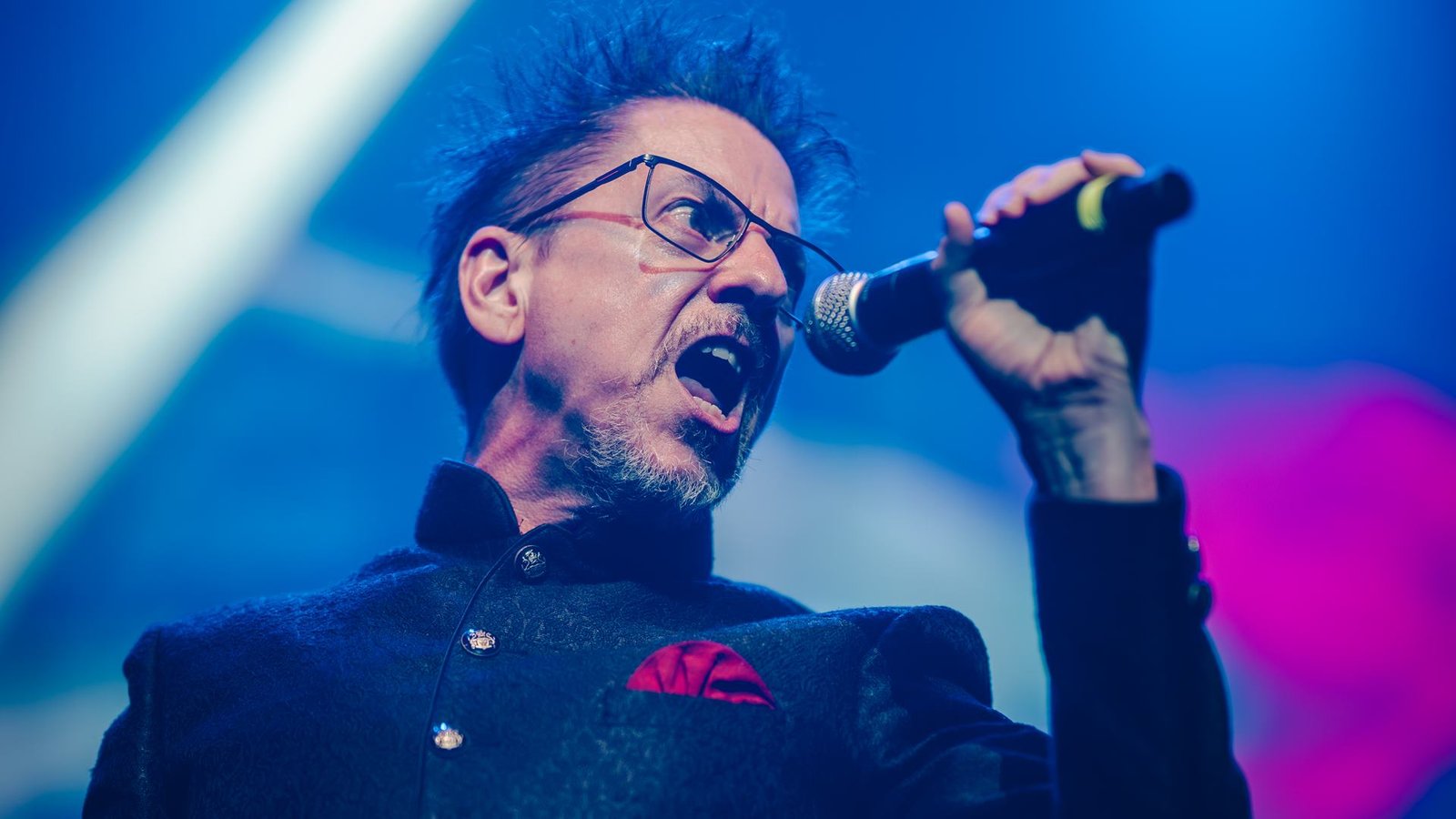 Kurt Harland, do Information Society, durante show em São Paulo em 2025 (Foto: Stephan Solon)