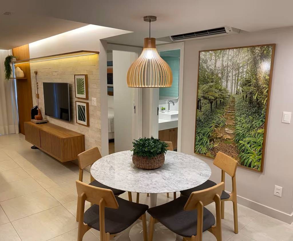 Hospedagem para quatro à beira-mar ajustado